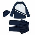thumbnail image 4 of Girls Modest Swimsuit Full Coverage Swimwear Burkini Swimming Tops Capri Skirt Pants Rash Guard Set 3 Piece, 4 of 7
