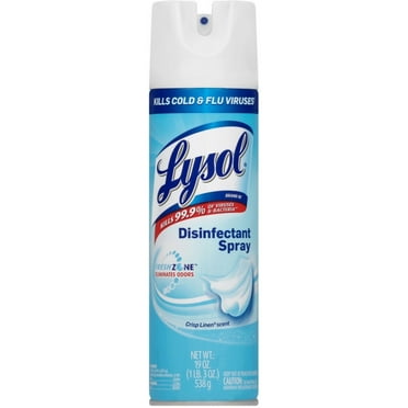 4 Pack - Lysol Disinfectant Spray, Crisp Linen, 19 oz