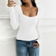 thumbnail image 2 of Ropa de otoño para mujer,Blusa de mujer, manga larga, cuello redondo, encaje, informal, color liso, tela de imitación, para uso diario y en casa, sopatenor, 2 of 9