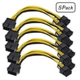 thumbnail image 6 of PENGXIANG 5 Pack PCIe 8 Pin Female to Dual 8 Pin (6+2) Male PCI Express Adapter Power Cable PCIE Y - Splitter Extension Cable 7.87 Inches, 6 of 7