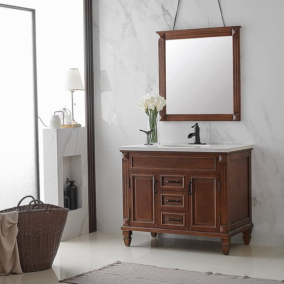 Black Bathroom Faucet Matte Waterfall Sink Farmhouse Bath Vanity Single Hole Faucets One Handle Basin Antique centerset Restroom Mixer Tap Supply Line