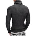 thumbnail image 4 of IROINNID Men's Sweater Turtleneck Long Sleeve Jumper Mid-Length Solid Color Warm Pullover Sweater Blouse, 4 of 9