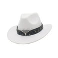 thumbnail image 4 of yuksok Cowboy Hat Adults Casual Novelty Summer Cowgirl Hat for Autumn Camping Party White, 4 of 9
