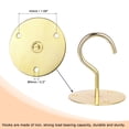 thumbnail image 3 of Uxcell Ceiling Hooks Wall Mounted 65mm Round Plate Iron Gold Tone 3Pack, 3 of 5
