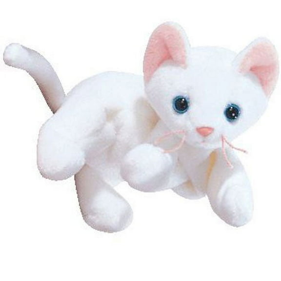 TY Beanie Baby - FLIP the White Cat (7.5" Plush)(NO TY HANG TAG)