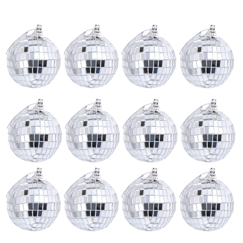 NUOLUX 24pcs Glass Mirror Balls Reflective Balls Hanging Disco Ball