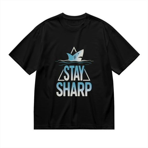 Stay Sharp, Shark Print 2, T Shirt for Men, Vintage Graphic Tees Men, 23807141,S