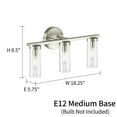thumbnail image 5 of Kawoti  Modern Dimmable Bathroom Vanity Light with Clear Cylinder Glass Brushed Nickel - 3-light/18.5", 5 of 5