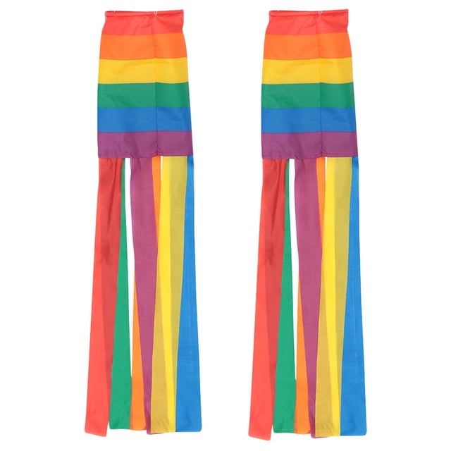 Rainbow Column Windsock for Hanging Use Made with Lightweight Polyester Multi 5 inches x 35 inches
