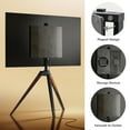 thumbnail image 3 of FITUEYES Corner Tripod TV Stand for TVs up to 65 Inch, Modern Easel TV Display Stand with Concealed Storage, 3 of 5