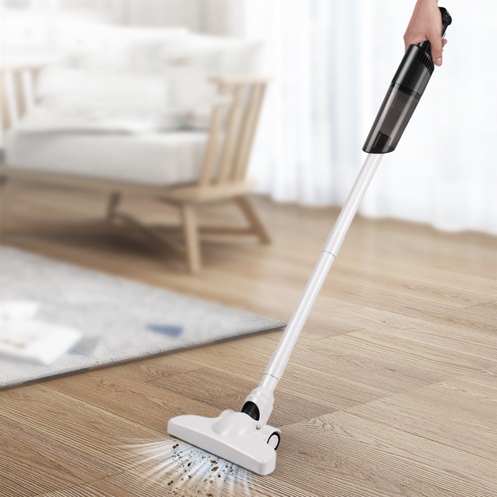 Ranliy 2-In-1 Lightweight Stick Vacuum, Handheld Cordless Vacuum Cleaner, Rechargeable Battery, Portable Handheld Vacuum for Hard Floor Carpet Pet Hair