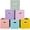 Cyan, Green, Yellow, Purple, Pink, Peach, variant on Fabric Storage Cubes Bins, 13 inch Fun Colored Foldable Storage Baskets with Dual Plastic Handle for Home, Kids Room, Closet and Toys Organization, Multi Colored, Set of 6