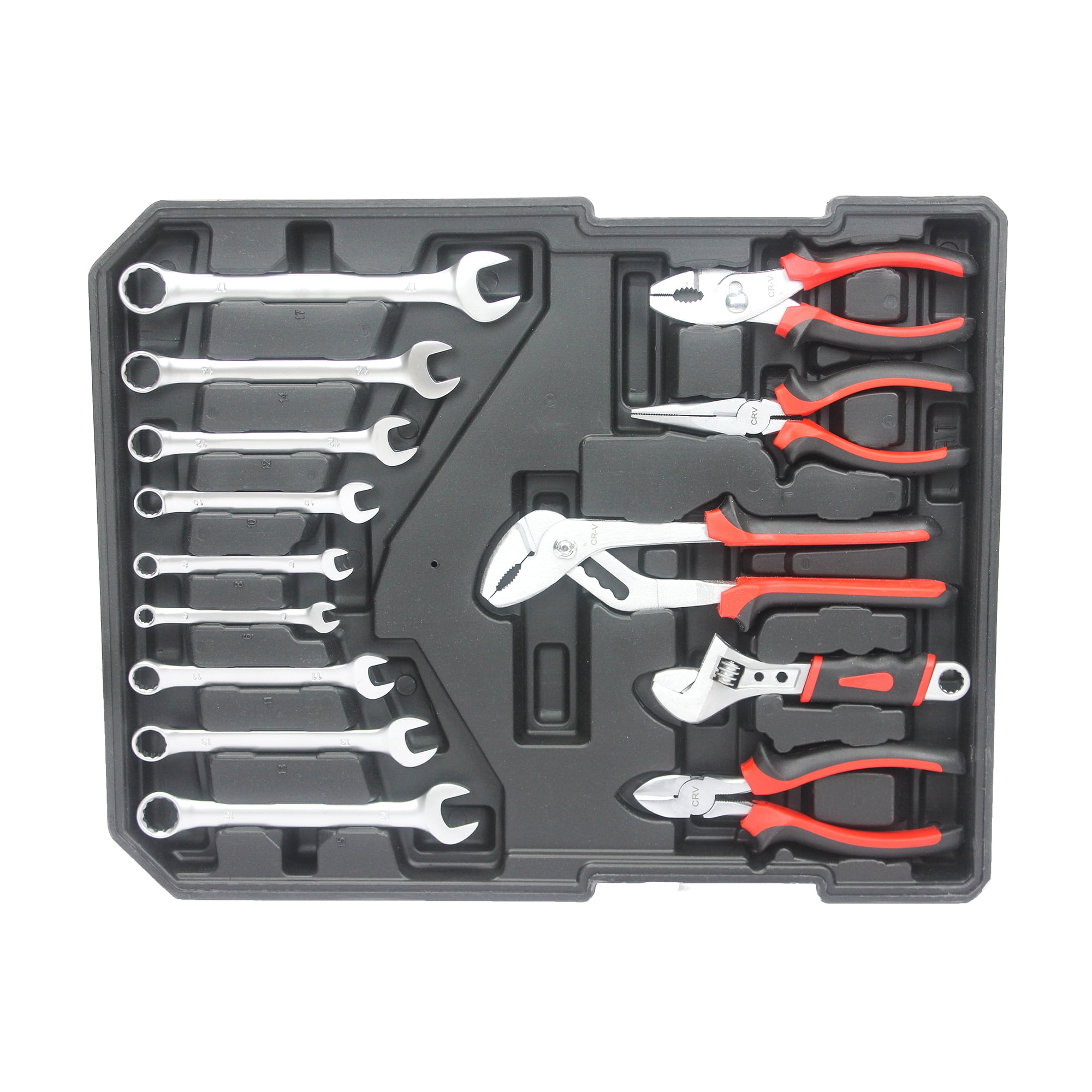JXXRZ 899-Piece Home Repair Tool Set with 4-Drawer Rolling Toolbox Case for Maintenance, Garden, Homeowner, Handyman -Black