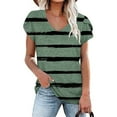 thumbnail image 2 of Fesfesfes Valentines Day T Shirts for Women Fashion Womens Summer V-Neck Short Sleeve Print Casual T-shirt Blouse Short Sleeve Blouses for Women S(US:4), 2 of 5