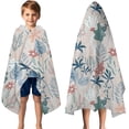 thumbnail image 3 of Pioneer Flower Floral Print Pattern Hooded Bath Towel，50"x30" for Ages 3 To 12 Kids, Quick Dry Lightweight Soft Microfiber Hood Beach Towel Cover Up for Kids, 3 of 7