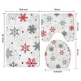 thumbnail image 3 of Multicolor Christmas Snowflake Pattern Bathroom Rugs Sets 3 Piece,Toilet Cover Set,Absorbent Non Slip Bathroom Mats Sets with U-Shaped Contour Rug Toilet Rug Set, 3 of 5