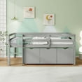 thumbnail image 4 of Costway Twin Size Low Loft Bed with 3 Drawers Ladder & Full-length Guardrails Storage Grey, 4 of 10