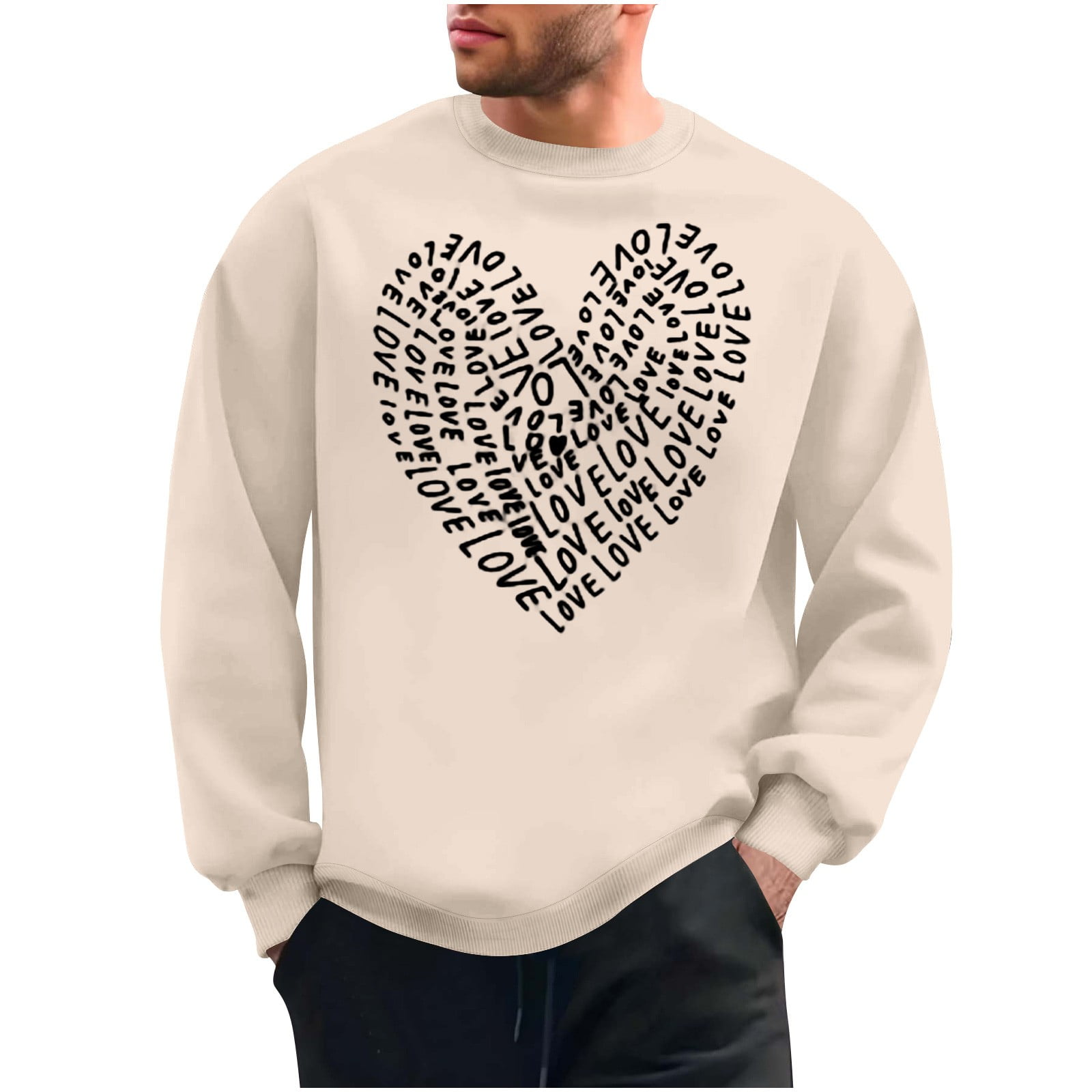 HYSFORM™ HEARTS CREWNECK SWEATSHIRT 2025 Jinhomg Mens Holiday Sweatshirt 2025 Trendy Valentine's Day Love