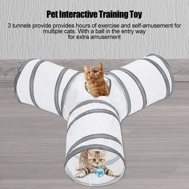 OTVIAP Cat Tunnel,4 Color Foldable 3 Way Cat Play Tunnel Toy Indoor Outdoor Pet Interactive