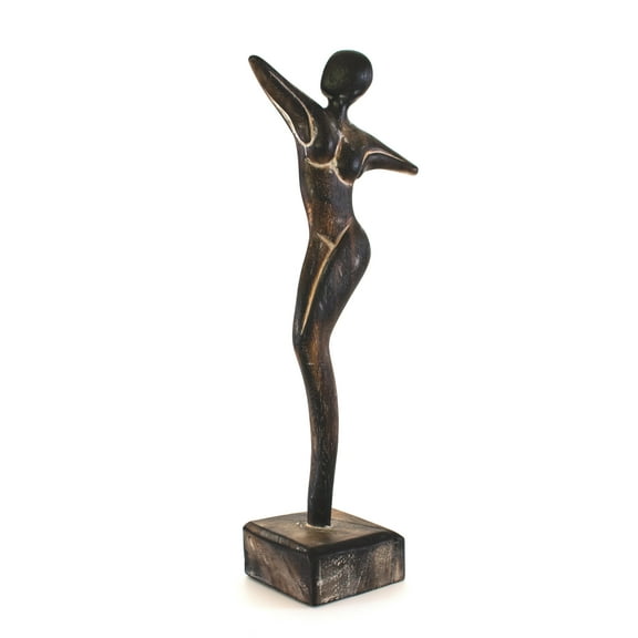 12" Wooden Handmade Abstract Tango Dancer Sculpture Statue Handcrafted Gift Art Decorative Home Decor Figurine Accent Decoration Artwork Hand Carved