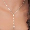 thumbnail image 5 of Femmes Vintage Croix Pendentif Chaîne Clavicule Collier Bijoux Réglable Cadeau, 5 of 5