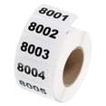 thumbnail image 1 of Uxcell 1 Rollo de Etiquetas de Número de Inventario, Etiquetas Numeradas Consecutivas del 8001 al 9000, Etiquetas Autoadhesivas (1.6x0.8 Pulgadas), 1 of 6