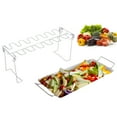 thumbnail image 3 of Chicken Leg Wing Grill Rack, BBQ Chicken Drumsticks Rack with Drip Pan, Hang Up to 14 Chicken Legs or Wings, 3 of 8