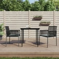 thumbnail image 1 of vidaXL 3 Piece Garden Dining Set with Cushions Black Poly Rattan and Steel, 1 of 5
