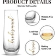 thumbnail image 3 of PYYNA-Bridesmaid Stemless Champagne Flutes, 10oz Bride Wine Glasses for Bachelorette Party Weddings(Bridesmaid), 3 of 3