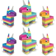 Beistle 6 Piece Durable Cardstock Paper Three Dimensional Mexican Theme Pinata Centerpieces For Fiesta Dcor and Cinco De Mayo Party Supplies