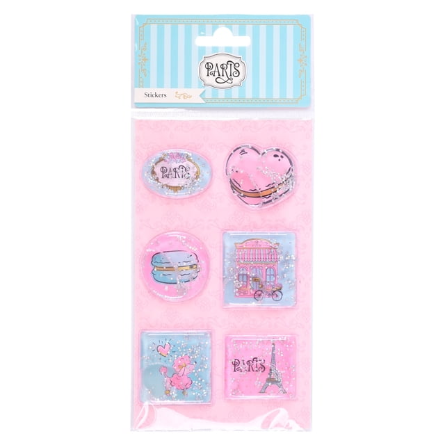 Stickers Prichos París de PVC Papel y Pegamento Multicolor 6 Piezas