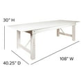 thumbnail image 2 of HERCULES Series 9' x 40" Antique Rustic White Folding Farm Table and Four Bench Set, 2 of 9