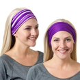 thumbnail image 2 of RiptGear Headband 2Pack - Purple Solid and Purple Striped, 2 of 4