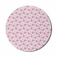 thumbnail image 1 of Floral Mouse Pad for Computers, Pink Blossoms with Dotted Petals and Leaves Girlish Kids Nursery, Round Non-Slip Thick Rubber Modern Gaming Mousepad, 8" Round, Pale Pink Magenta, by Ambesonne, 1 of 2