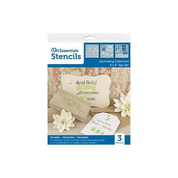 PA Ess Stencil 6x6 3pc Journaling Collection