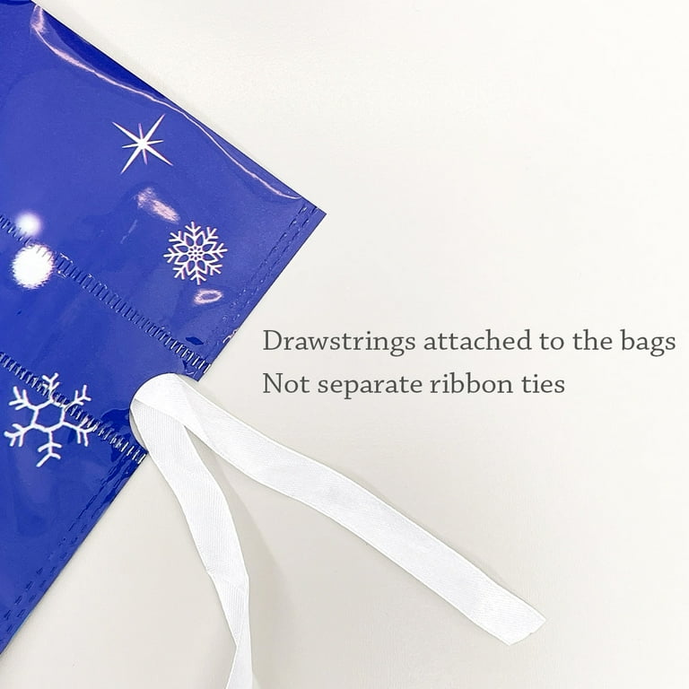 Hidreams 50 PCS Christmas Treat Bags - Drawstring Candy Bags, 5 Designs, For Party Favors & Gift Wrapping