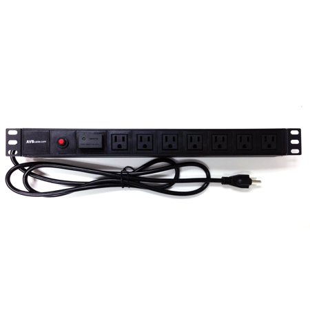 AVBcable PC-RM-7SB 7 Outlet Rack Mount Power (Surge Suppression) 2 fronted mount w/ 6FT Power Cord for Standard 19in rack. price history on PriceWatchPro