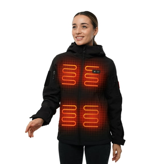 HENNCHEE Heated Jackets for Women, Slim Fit Heating Coat Electric Self Heating Coat, Medium