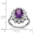 thumbnail image 2 of Primal Silver Sterling Silver Rhodium-plated Diamond and Amethyst Ring, 2 of 4