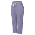 thumbnail image 4 of Girls Casual Pants Elastic Waist With Loose Fit Side Snap Button Versatile Solid Color Trousers, 4 of 5