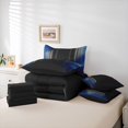thumbnail image 6 of jejeloiu Minimalism Geometric Strips 7-Piece Twin Bedding Sets,Blue Gray Black Bedding Comforter Set For Adults Reversible, 6 of 8