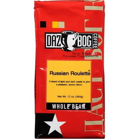 Dazbog Coffee Russian Roulette Whole Bean Coffee, 12 oz, (Pack of 6)