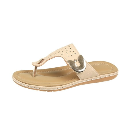 

Sandals for Women Ladies Beach Holiday Roman Slippers Thong Sandals Low Heel Flip Flops Toe Post Sliders Summer Beach Pool Shoes US Size 3.5-8