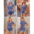 thumbnail image 4 of Weardear 3 Pack Maternity Shirts Side Ruched Short Sleeve Pregnancy Tee Tops Crew Neck Tunic, 4 of 5