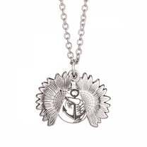 world shrimp marine organism sunflower necklace pendant locket jewelry