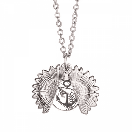 world shrimp marine organism sunflower necklace pendant locket jewelry