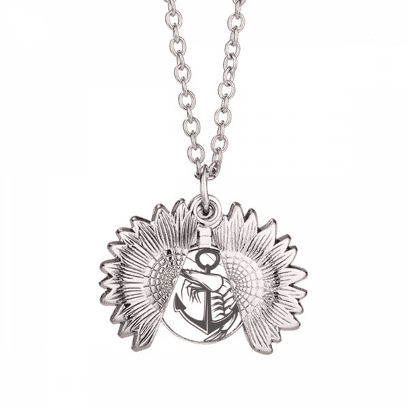 world shrimp marine organism sunflower necklace pendant locket jewelry