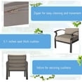 thumbnail image 4 of Kullavik  Aluminum Outdoor Patio Furniture with Curved Armrests & Firepit Table 8 seats w/FirePit - Khaki, 4 of 5