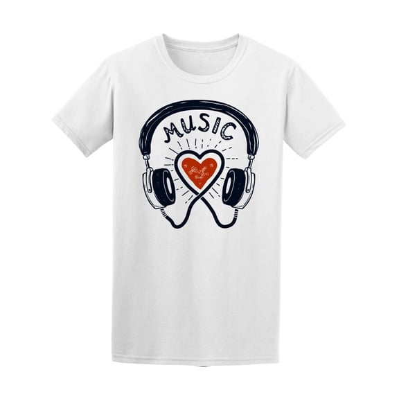 I Love Music Headphones Tee Men's -Image by Shutterstock