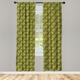 thumbnail image 2 of Ambesonne Olive 4-Panel Curtains, Leafy Design Garden Breezes, 56"x95", Fawn and Dark Purple, 2 of 4